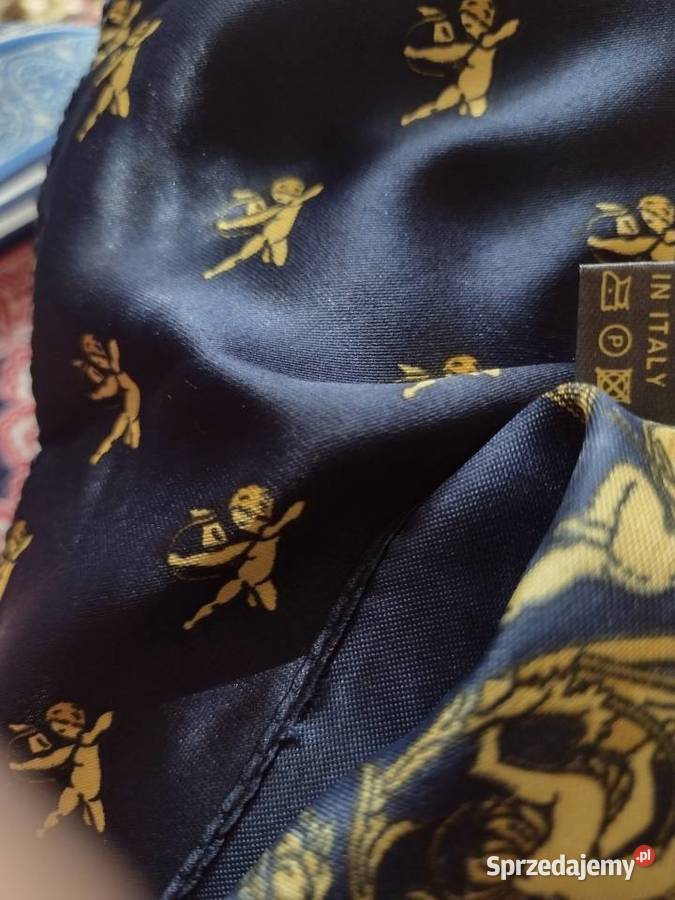 Włoski granatowy szal biznesowy z Rzymu szalik Dla kobiet Galanteria i dodatki