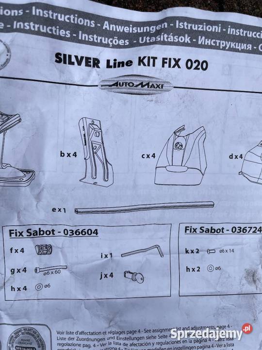 Belki bagażnik relingi Silver Line Kit Fix 020 Katowice