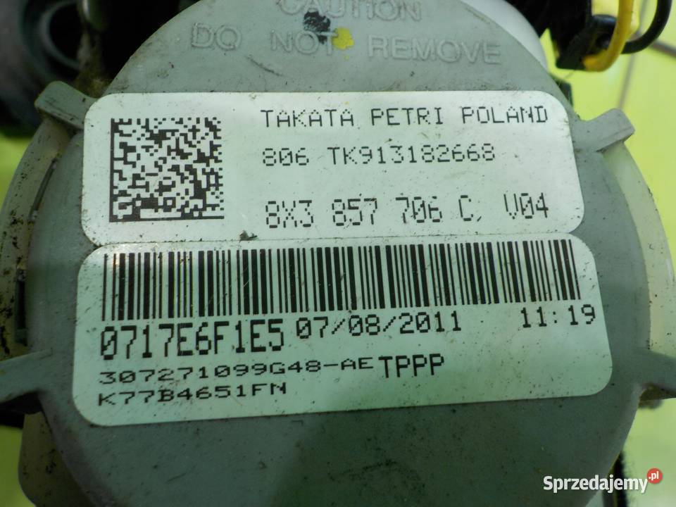 AUDI A1 8X 16 TDI 11r 3D pas bezpieczenstwa Pasy bezpieczeństwa mazowieckie Suków sprzedam