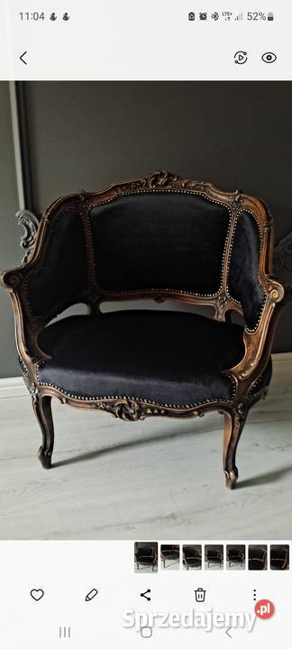 Stylowy frańcuski fotel berżera ludwik