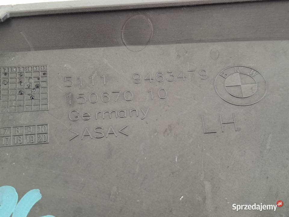 BMW 5 G30 G31 LIFT KRATKA ZDERZAKA LEWA PRZÓD lubuskie Bieleń