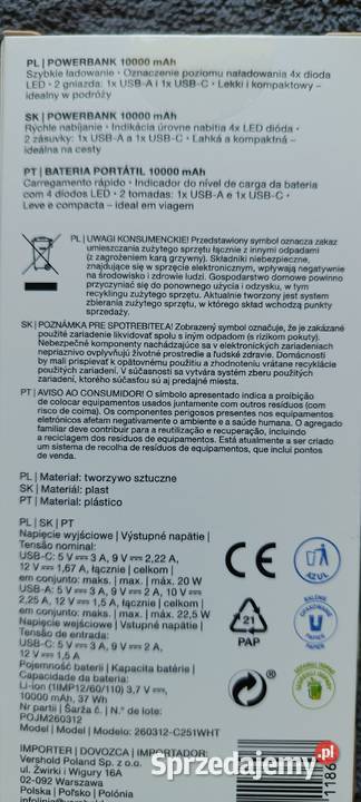 HYKKER powerbank 10000 mAh 225 W NOWY Ełk