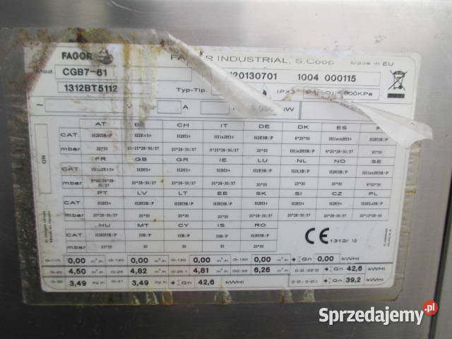 Kuchnia Gazowa FAGOR 6 Palnikowa Z Piekarnikiem wielkopolskie Ostrów Wielkopolski