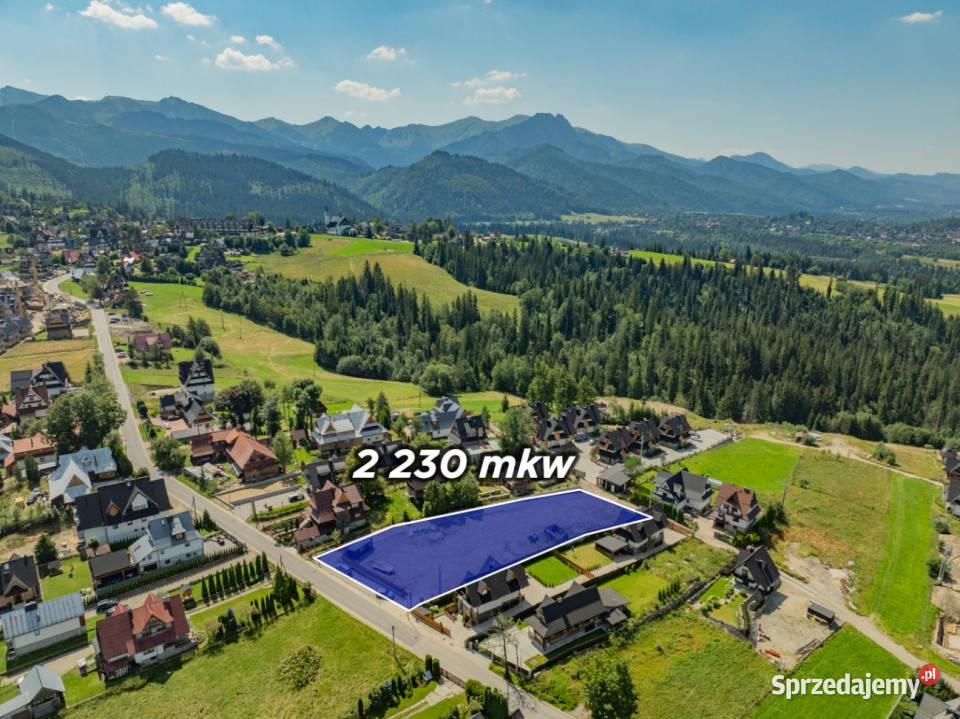 Działka z pozwoleniem na 4 domy Zakopane 2230 m Sprzedaż