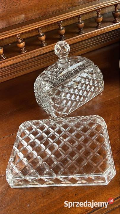Kryształowa maselnica Serownica Elegancka Gdańsk