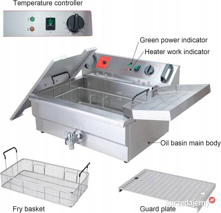 Elektryczna frytownica dwukomorowa 3300 W 26l Myszyniec sprzedam