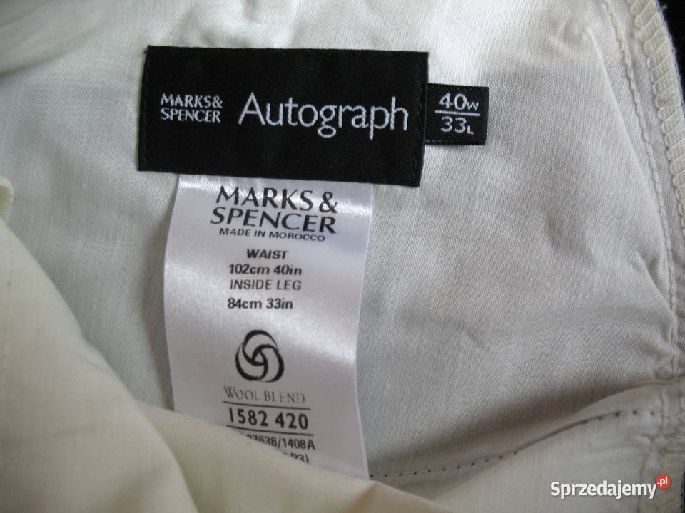 Spodnie eleganckie męskie Wełna W 40 L 33 pas mazowieckie Siedlce