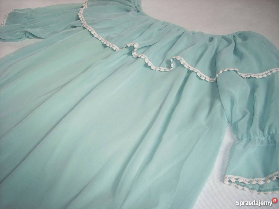 Tunika Hiszpanka miętowa j NOWA 38 40 M L Nowy Sącz