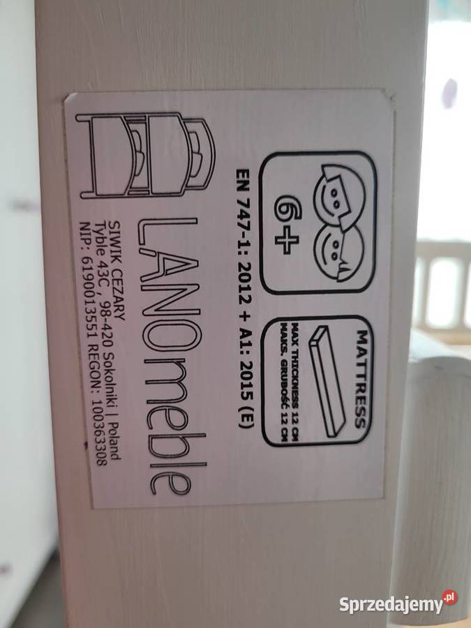 łóżko piętrowe 199x96 lubelskie Spiczyn sprzedam