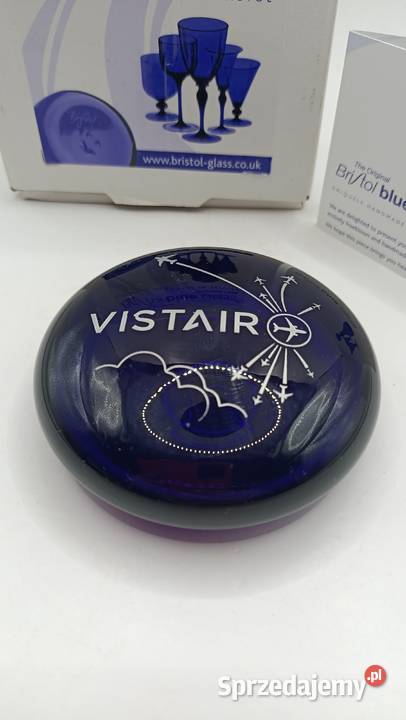 Bristol blue glass przycisk szklany z logo lubelskie