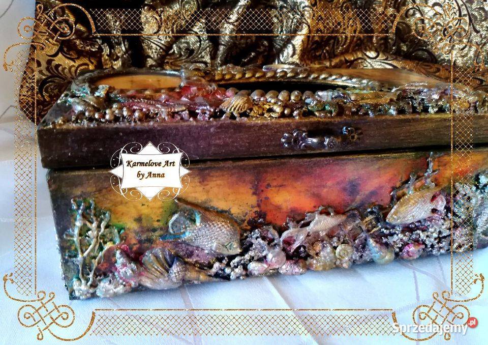 Chustecznik decoupage rękodzieło prezent Warszawa