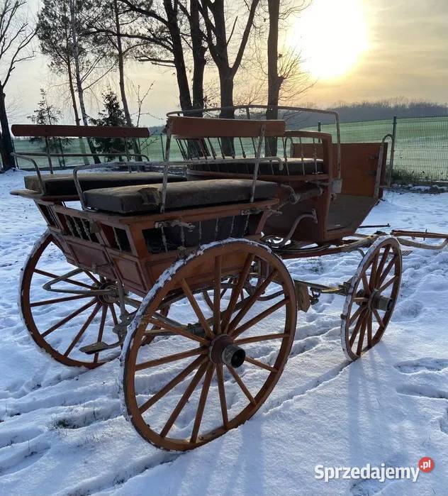 Stara dorożka wóz konny przełom XIXXX w mazowieckie Węgrów