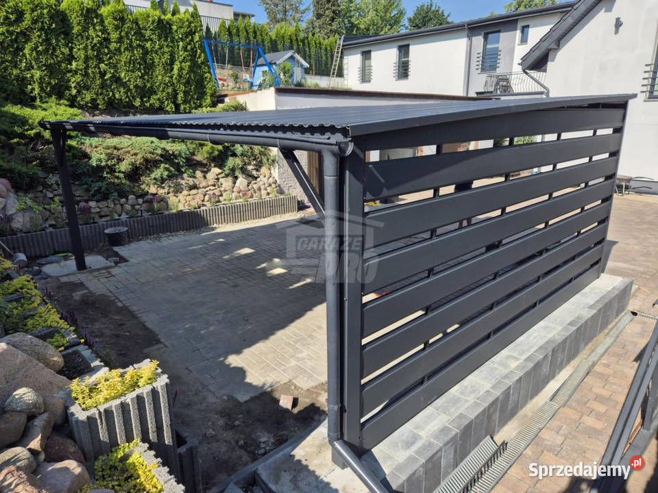 Wiata samochodowa CarPort 55x5m antracyt dach małopolskie Kraków