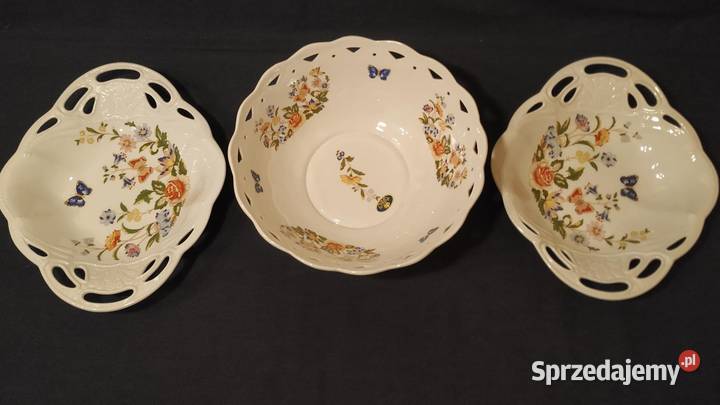 Aynsley Cottage Garden 3 miski ażurowe NOWE