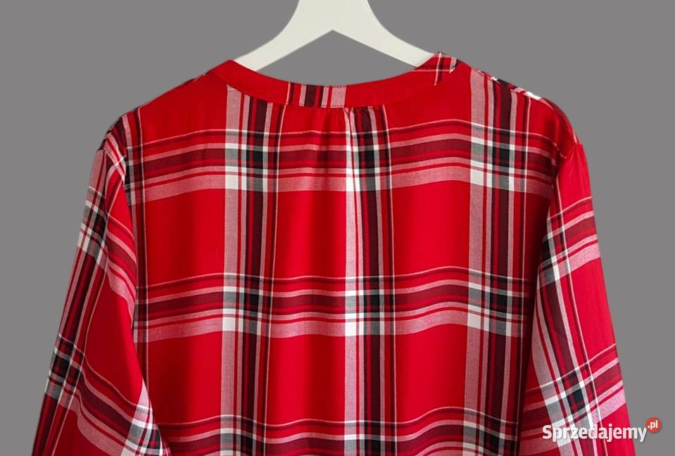 Damska koszula czerwona kratkę z długim rękawem Rozmiar 46 Bluzki i koszule małopolskie Chrzanów