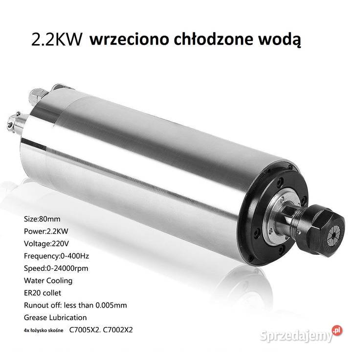 wrzeciono 22kW cnc chłodzone wodą śląskie Czechowice-Dziedzice
