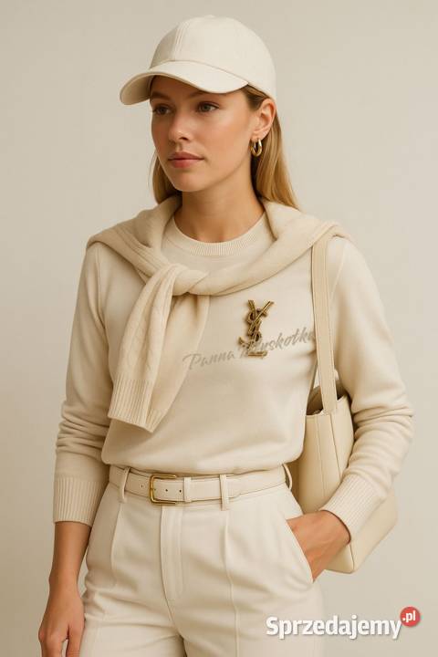 Broszka YSL Yves Saint Laurent srebrna 5 Kraków