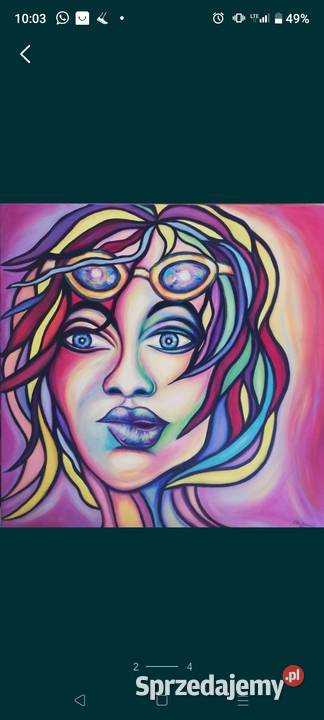 Obraz olejny ręcznie malowany kobieta twarz face Olsztyn