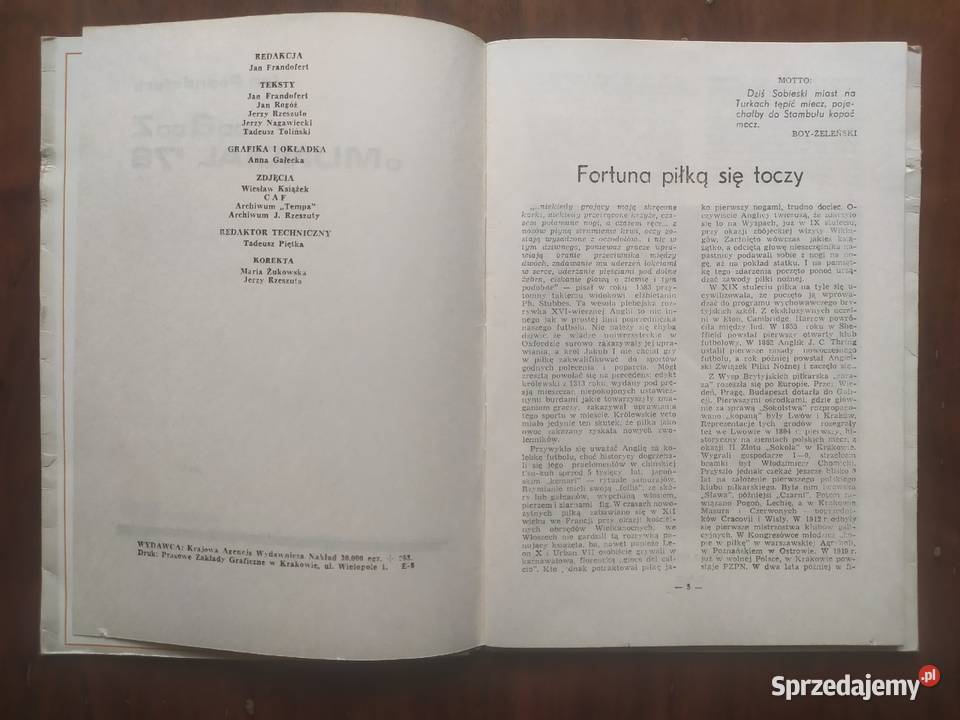 Skarb kibica MŚ Argentyna 1978 Rok wydania 1978 łódzkie Łódź
