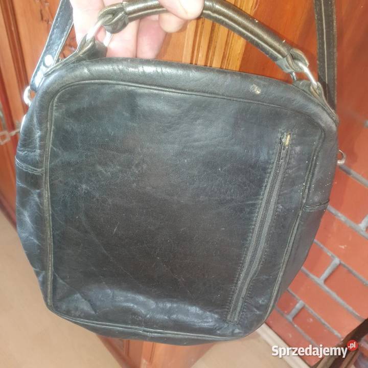 Saszetka męska z paskiem z naturalnej skóry