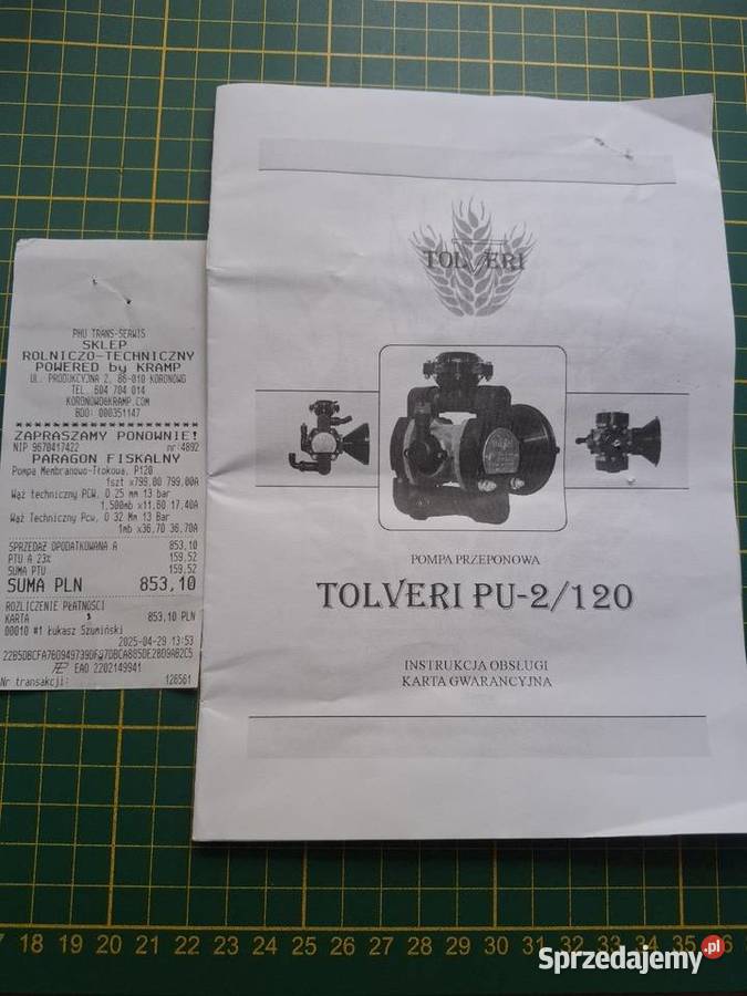 Pompa opryskiwacza TOLVERI PU2120 Gogolin