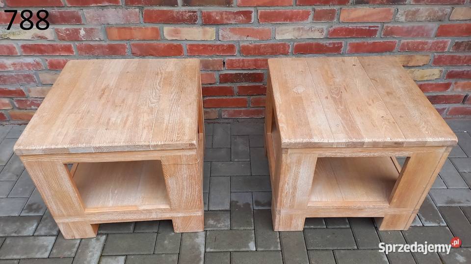Stolik drewniany kawowy kwadratowy z półką 2 55.5cm zachodniopomorskie Gawroniec