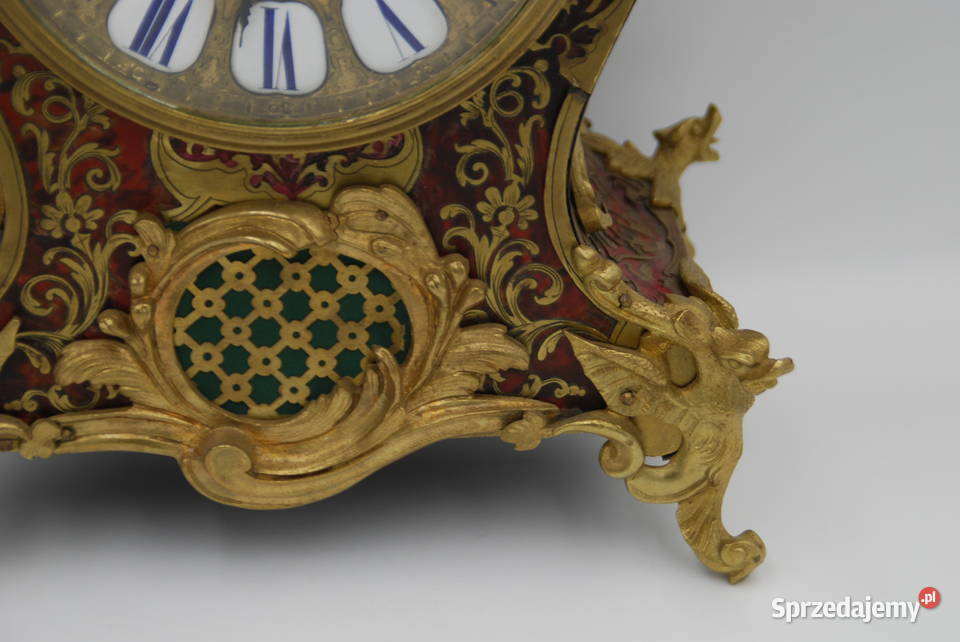 Piękny zegar kominkowy BOULLE XIX wiek Poznań sprzedam