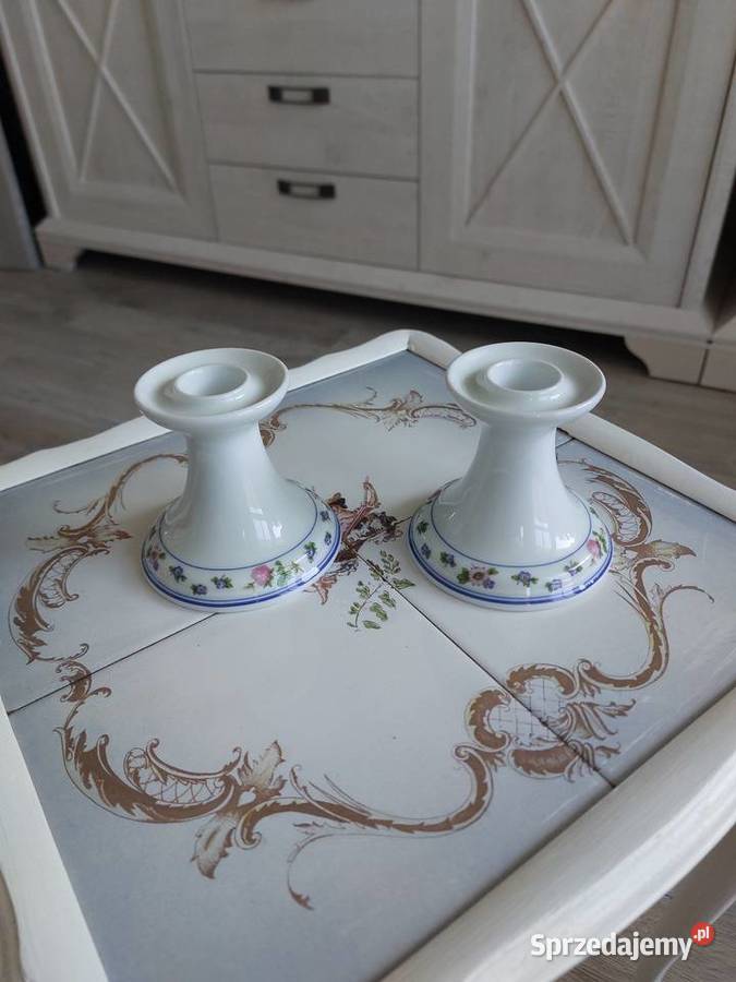 Dwa świeczniki porcelana Hutschenreuther Wałbrzych