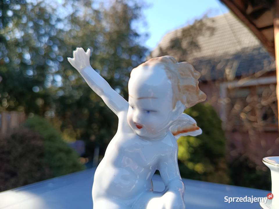 Świecznik porcelanowy sygnowany Klenica