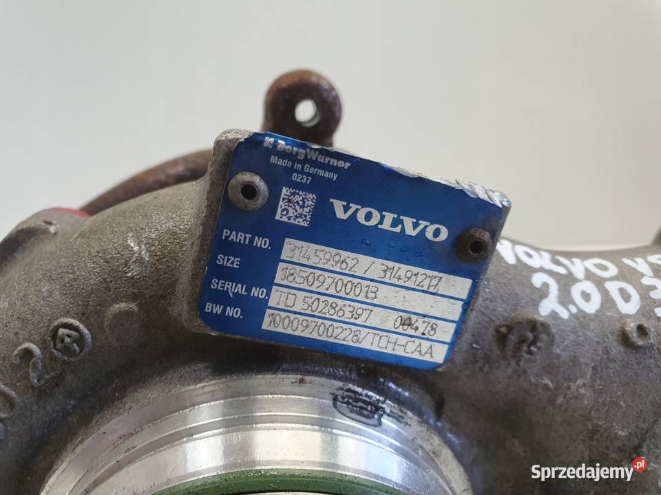 TURBOSPRĘŻARKA Volvo XC60 S60 V60 II 20 D3 turbo