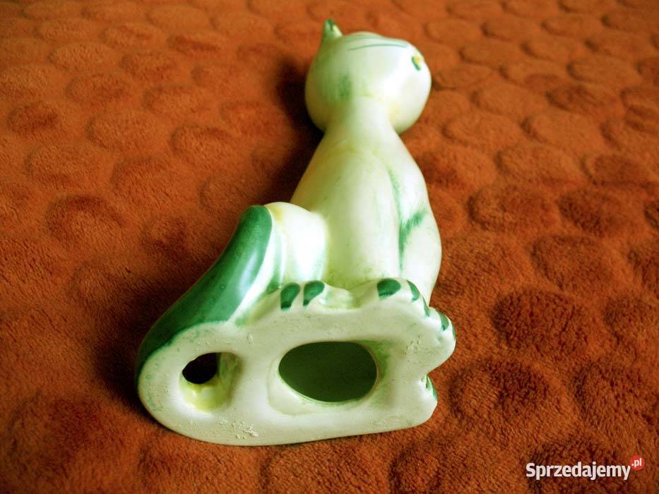 Kot koteczek ręcznie malowany porcelana 21 x 9 x wielokolorowy Siedlce