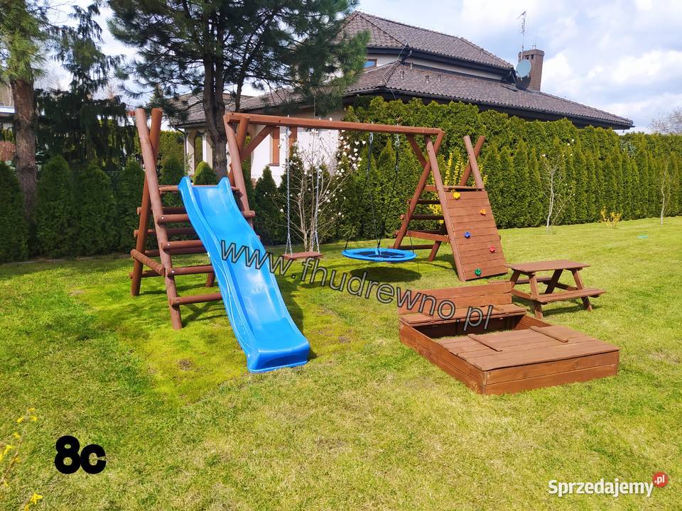 Huśtawka Ogrodowa Drewniana ślizg Plac zabaw wielkopolskie Jarocin