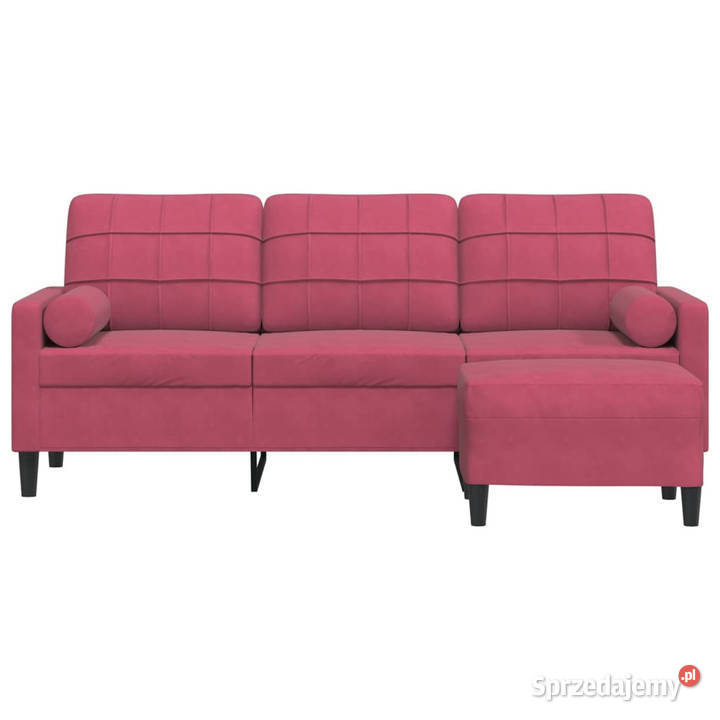 3osobowa sofa z podnóżkiem winna czerwień 180 Warszawa