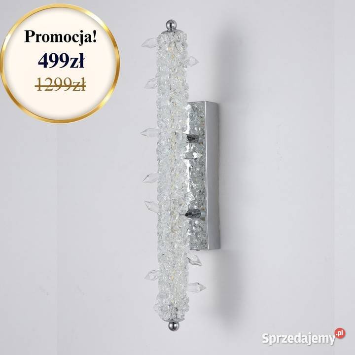 Kinkiet kryształowy srebrny nowoczesny lampa mazowieckie