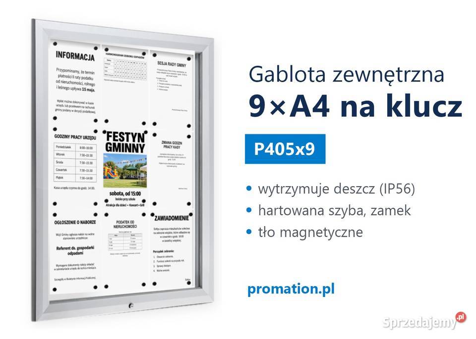 Gablota informacyjna zewnętrzna solidna do Wrocław