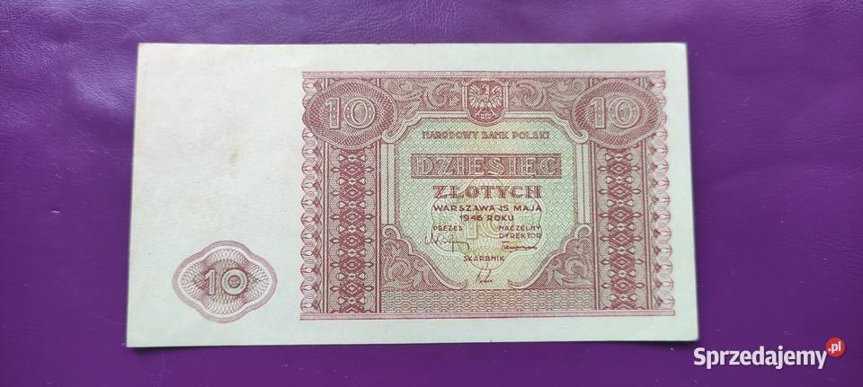 Banknot z PRL 10 15 Maja 1946 r Piękny stan Pruszków sprzedam