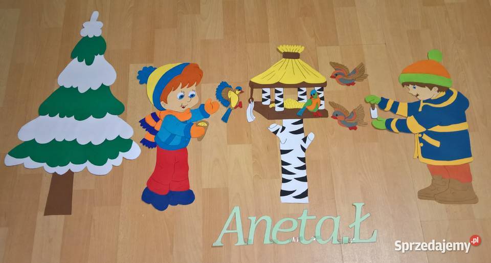 Dekoracje dwustronne okienne o tematyce zimowej lubelskie Ryki sprzedam