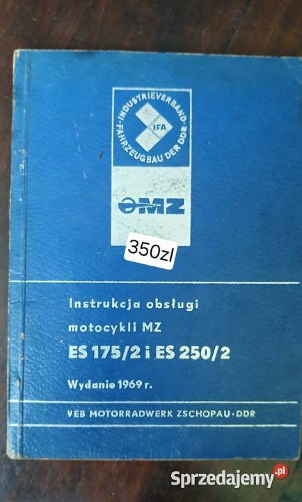 Instrukcja obsługi motocykli mz motoryzacja, transport lubelskie Hrubieszów