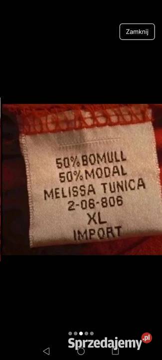 Bluzka czerwona krótki rękaw oversize Basic Krosno