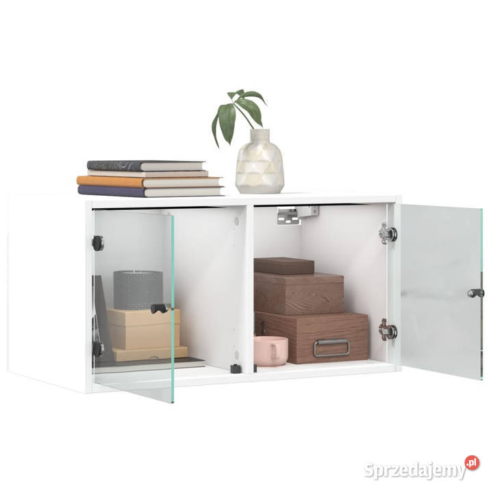 Szafki wiszące 2 szklane drzwi białe 685x37x35 Warszawa