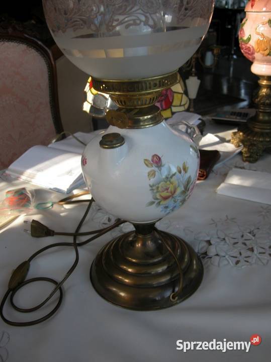 lampa lampka naftowa w kwiaty Oświetlenie lubuskie Gorzów Wielkopolski sprzedam