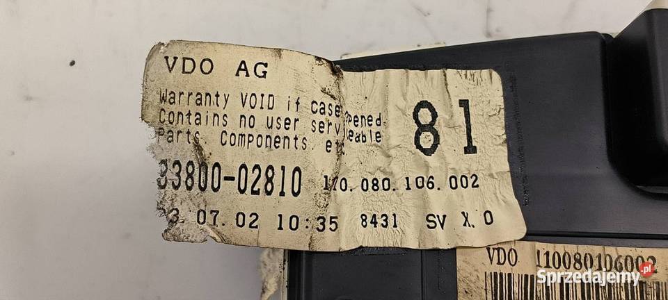 LICZNIK ZEGAR TOYOTA COROLLA E12 83380002810 Lipno