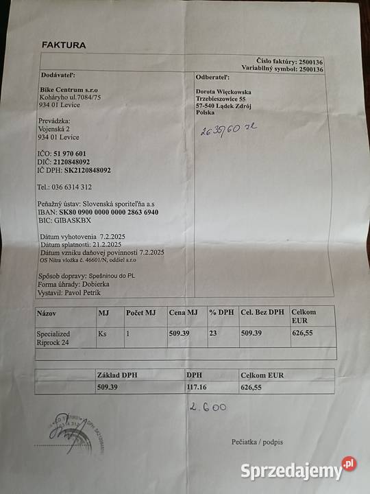 Sprzedam rower górski SPECIALIZED RIPROCK 2024 dolnośląskie Trzebieszowice