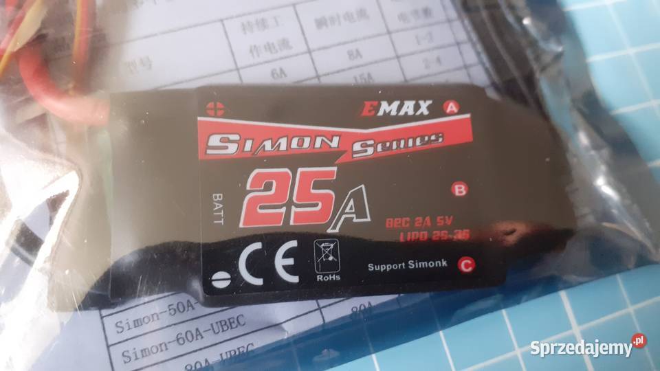 ESC Simon Series 25A Bec 2A 5V LiPo 2S3S Szczecinek