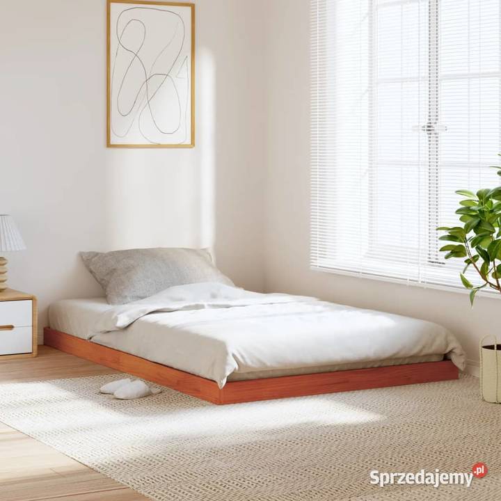 vidaXL Rama łóżka woskowy brąz 120x190 lite