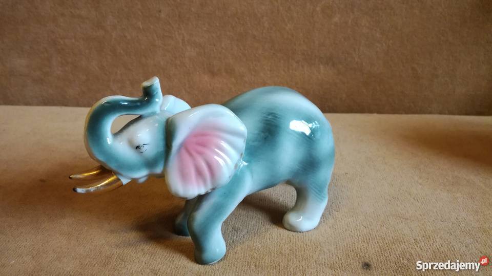 Figurka słonia stara porcelana Nysa