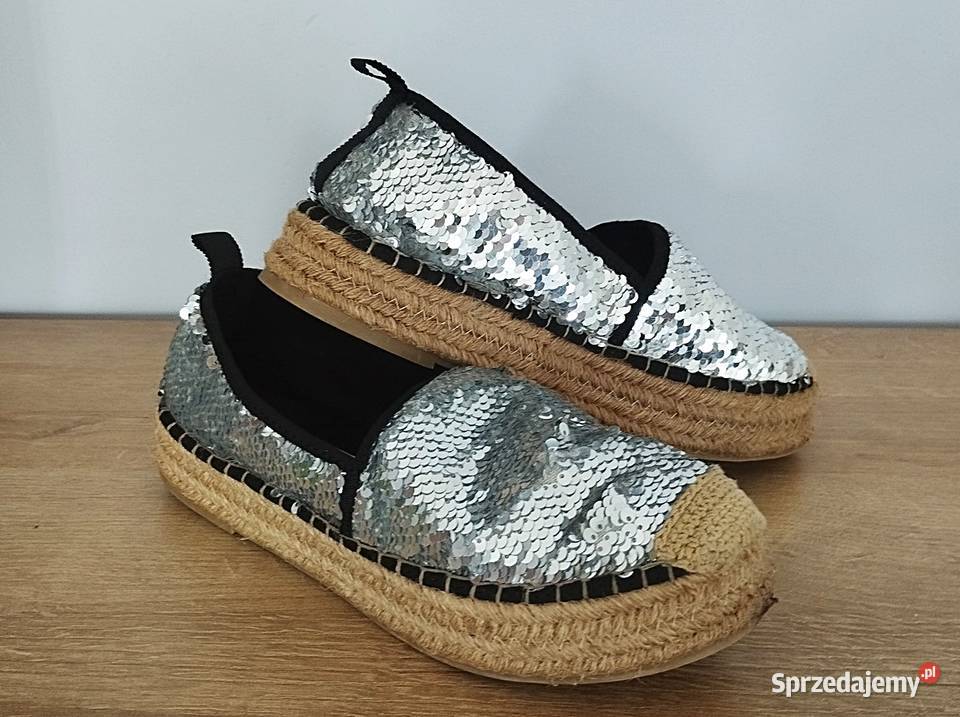 Zara srebrne cekinowe Espandryle Rozmiar 37 Olsztyn