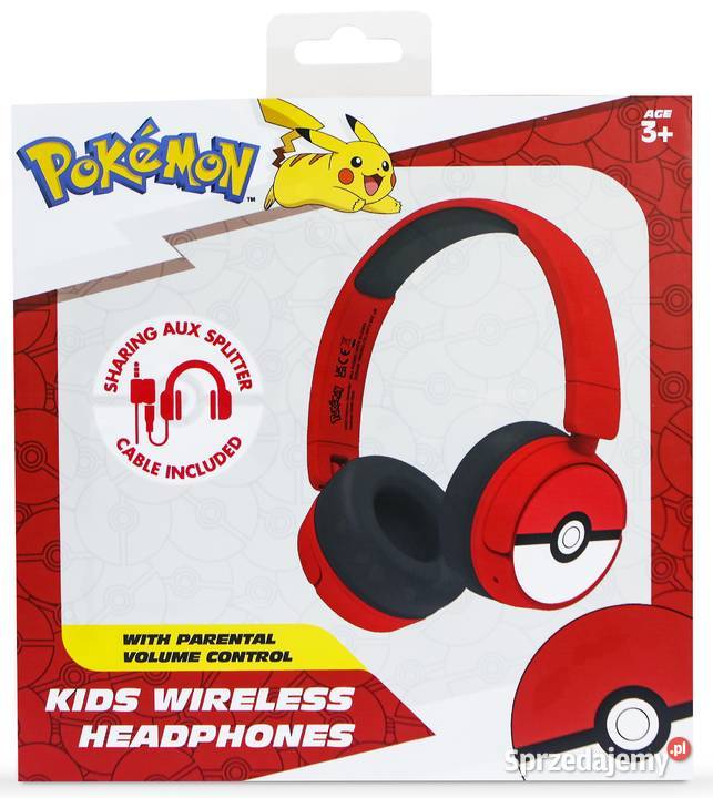 Pokemon Pokeball Słuchawki Nauszne Bezprzewodowe