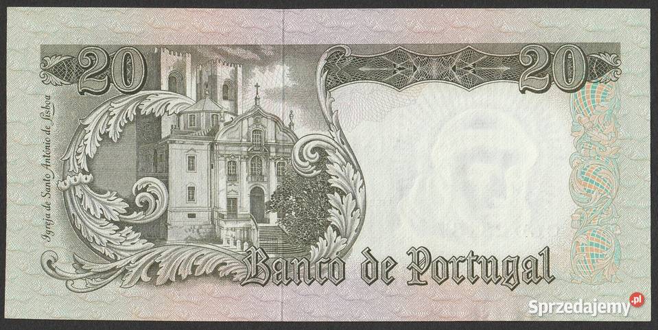 PORTUGALIA 20 ESCUDOS 1964 STAN BANKOWY UNC Łódź