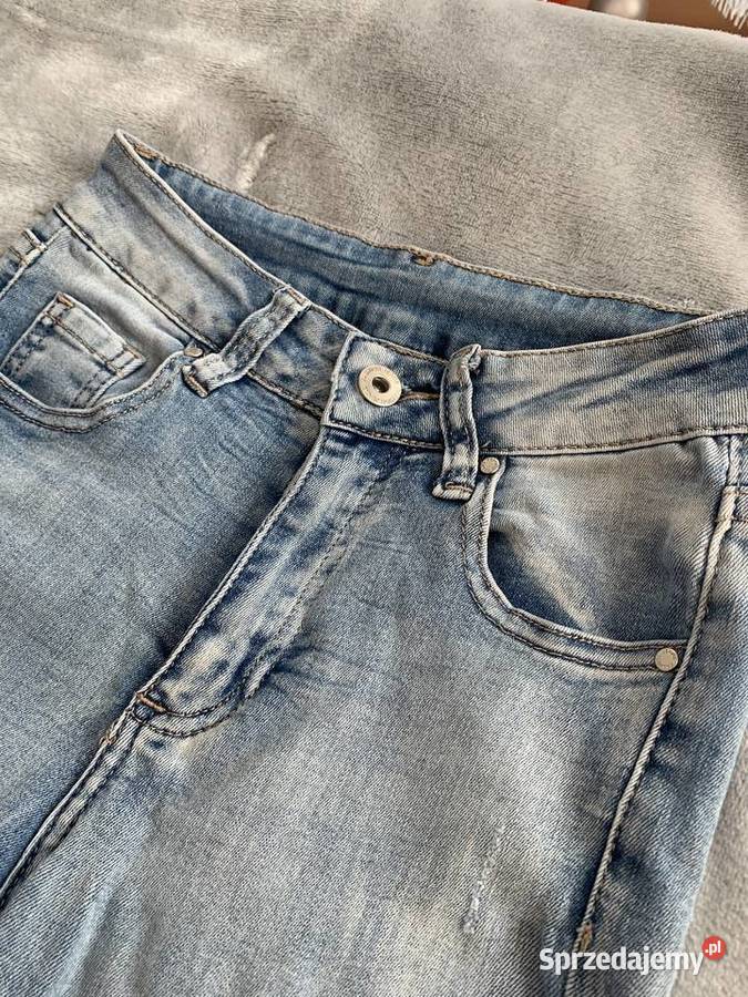 Spodnie Jeansy Dżinsy skinny z rozdarciami niebieski Jasło sprzedam